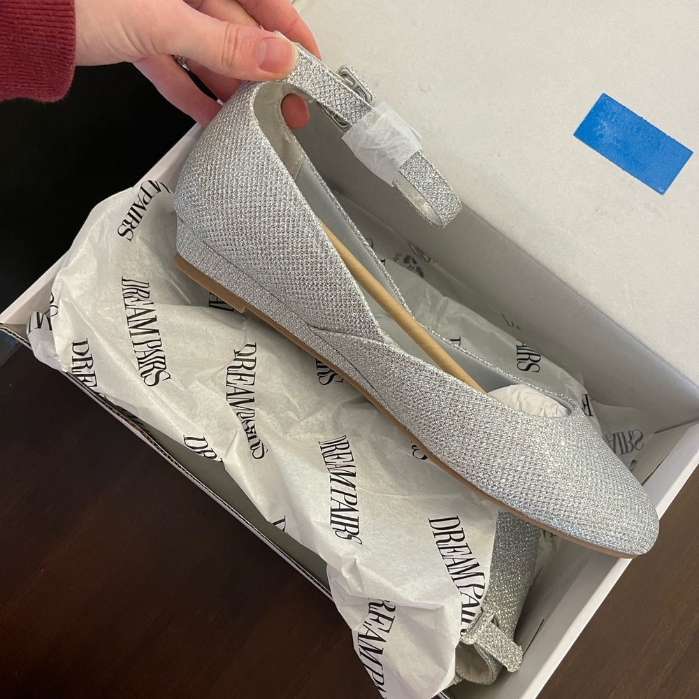 Silver ballet heels size 9